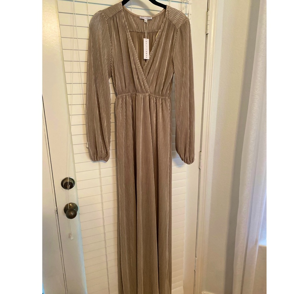 NWT Champagne gold maxi dress